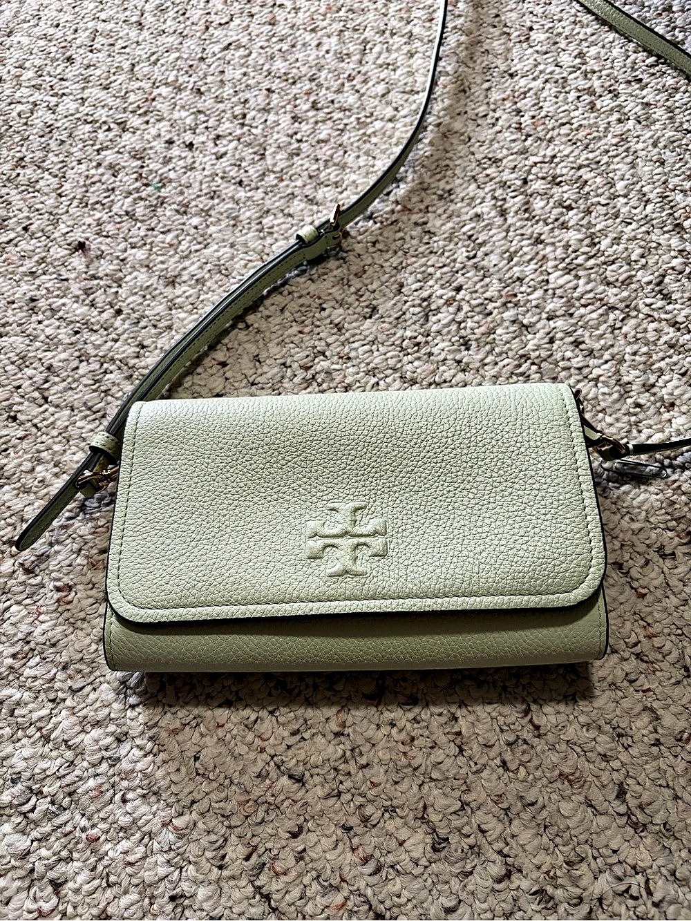 Tory Burch Robinson Chain Wallet Crossbody Green Bag